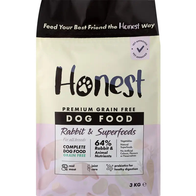 Honesty Rabbit Honest Rabbit & Superfoods | Grain-Free Dry Dog Food 3 KG – Honest Pet ...